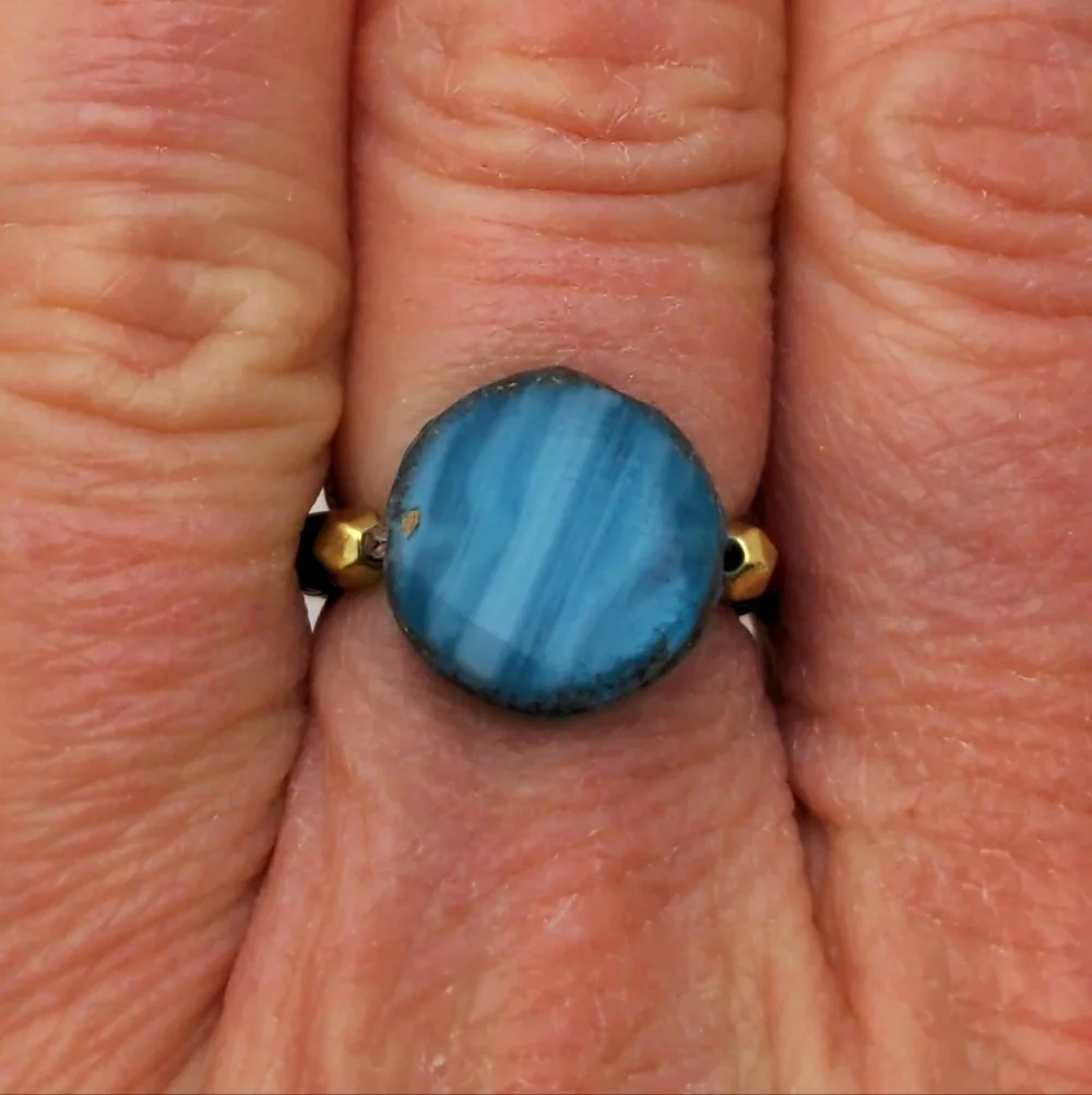 Sky Blue Medallion Ring